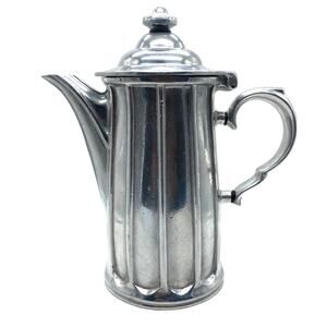Rare Wilton Armetale‎ Tiburon Holloware Ribbed Coffee Pot with Articulated lid